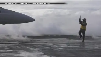 Fighter jet landing on USS Harry S. Truman aircraft carrier goes overboard, forcing pilots to eject