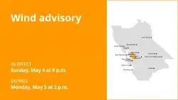 Wind advisory issued for East Bay Hills for Sunday and Monday, gusts could peak at 40 mph